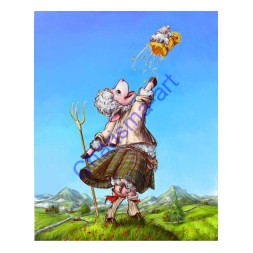 Sheep Toss Scottish Highland Game Athlete Sheep Art PRINT